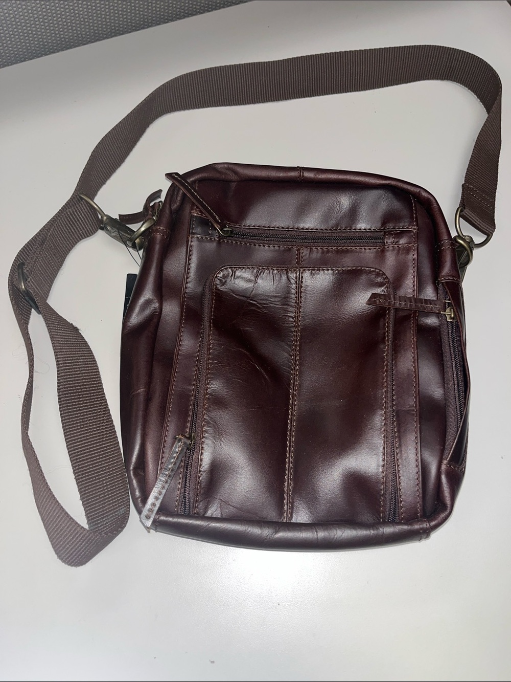 Wilsons Leather Dark Brown Messenger Crossbody Bag